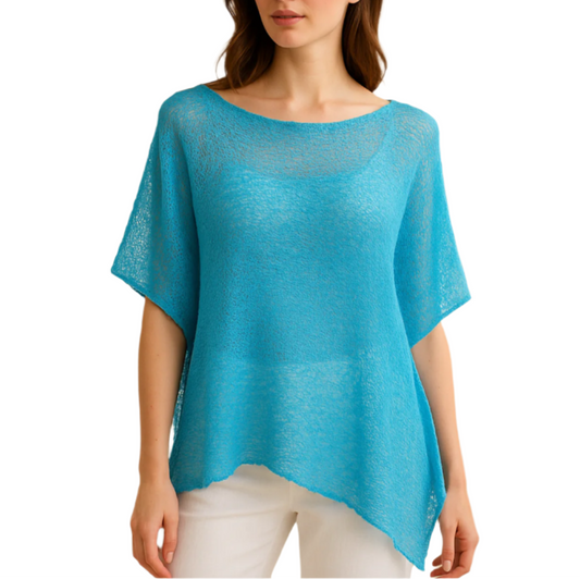SHORT PONCHO-TURQUOISE-218-AFC5